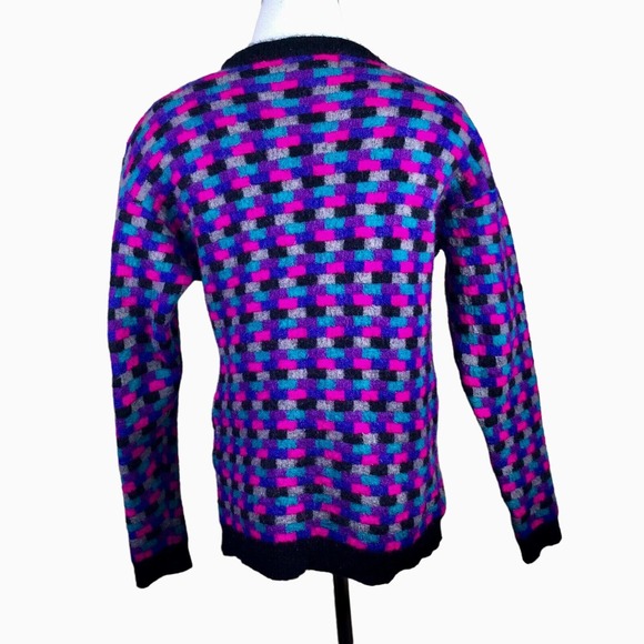 Classiques Vintage Sweater Purple Pink Blue Gray Mohair Wool Cardigan M - Picture 9 of 10